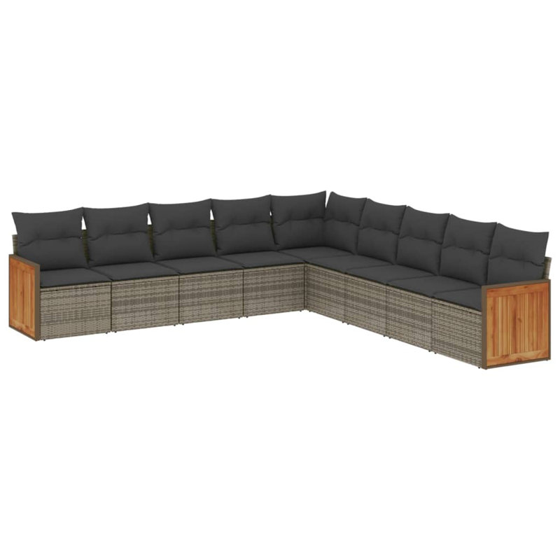 Ensemble de canapé de jardin Vidaxl gris