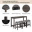 Ensemble de table de bar 3 personnes avec prise de courant Tasneema, ensemble de table de bar et de chaises, ensemble de table de bar avec 3 tabourets rembourrés-1090511484