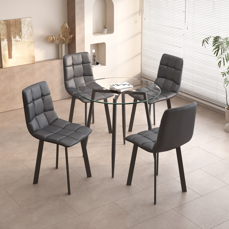 Ensemble repas rond 35,4 po Zakirah, Gris