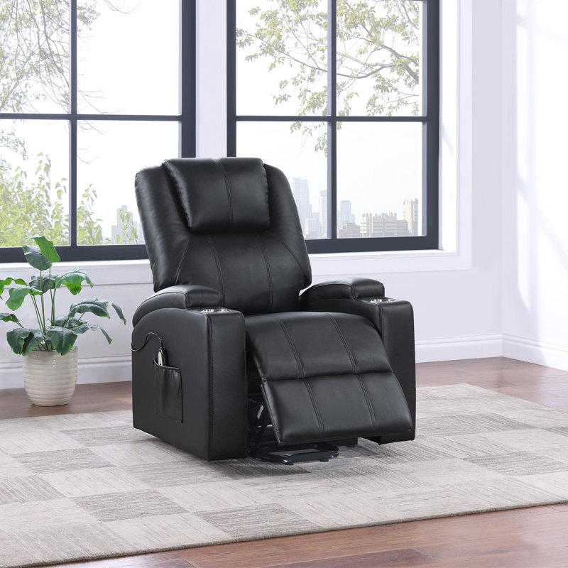 Fauteuil inclinable électrique de massage Neruda, Noir, noir, noir, noir