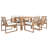 Outdoor Dining Set, Patio Table And Chairs Set With Umbrella Hole, Wood Frame With Removable Cushion