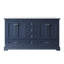 Meuble-lavabo de salle de bain en bois massif, 152 cm (L) x 87 cm (H), avec comptoir en marbre reconstitué blanc pur et double lavabo, bleu marine-1069503543-1068242430