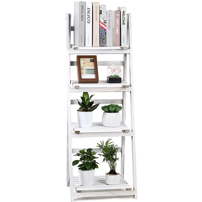 Support pour plante en bois massif Bothnian, Blanc