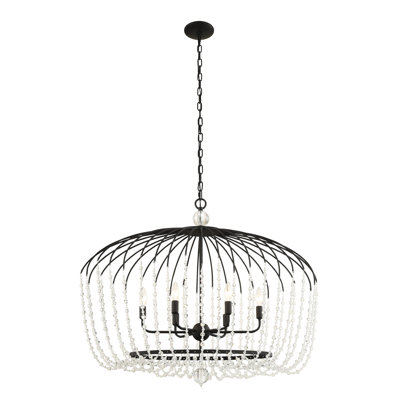 Voliere 6-Light Crystal Oval Pendant