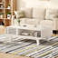 Table basse élégante avec rangement | Style campagnard Mid-Century avec accents de bois-531815682