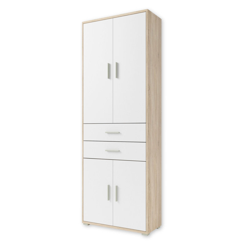 2 Drawer Filing Cabinet, Sonoma Oak/White