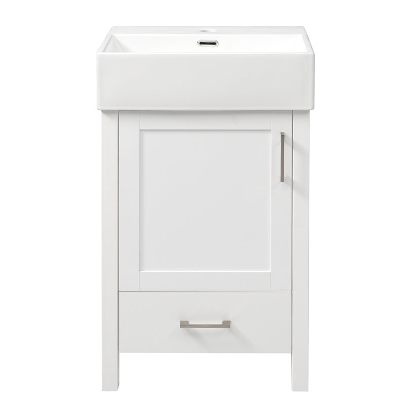 Meuble-lavabo 20,28 po avec lavabo en céramique, Blanc
