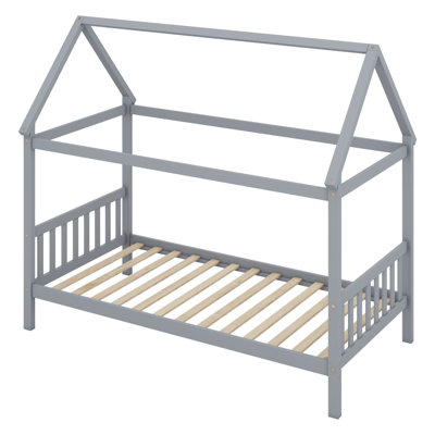 House Bed With Headboard And Footboard, Wood Bed With House Frame by Union Rustic