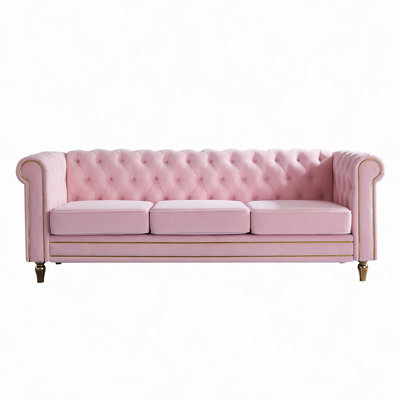 Canapé Chesterfield en velours 84,65 pouces pour le salon