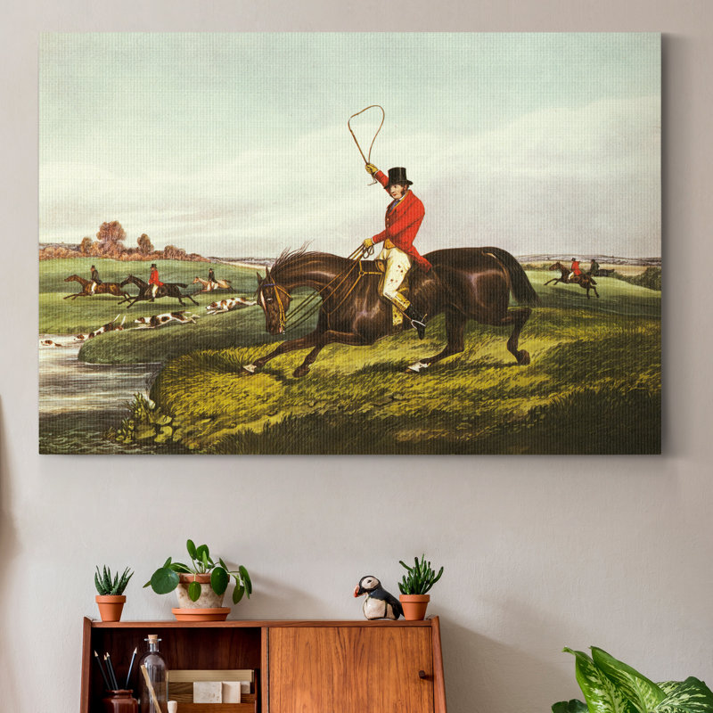 Reproduction d’art sur toile « the English Hunt VIII », H 12 po x l 8 po x P 1 po