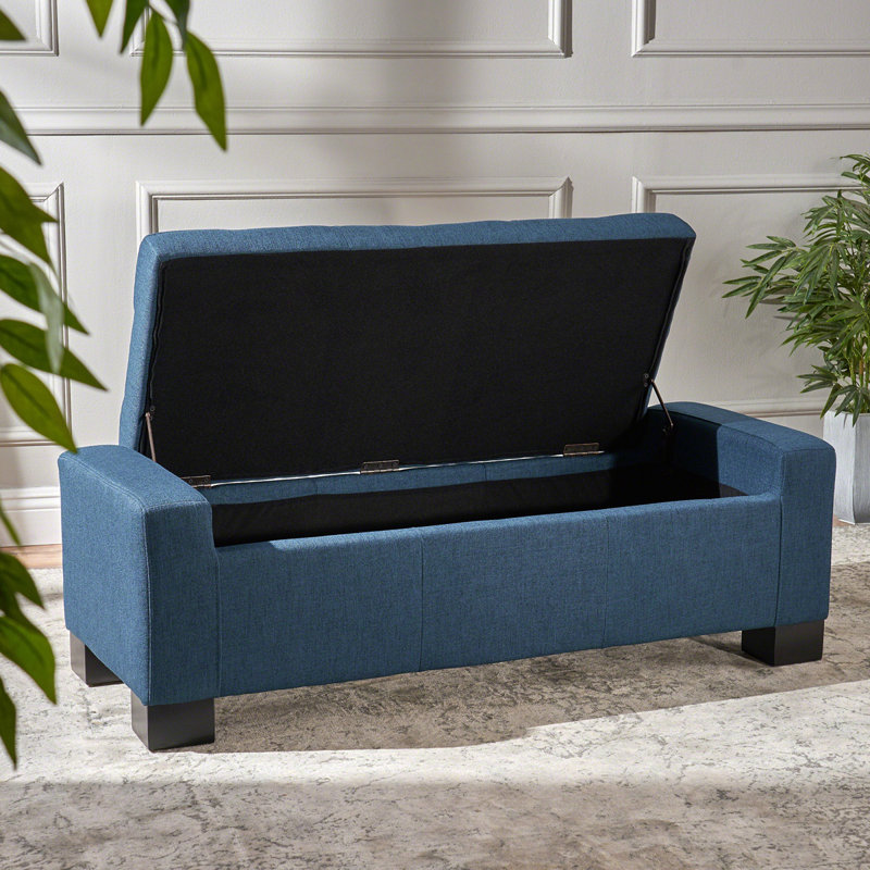 Elegant Storage Bench,A Perfect Blend of Minimalist Design and Practical Functionality, Navy Blue