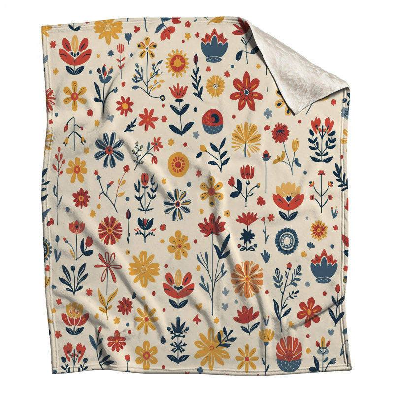 Floral Botanical Pattern Blankets, 60in W x 80in H