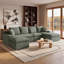 Canapé d'angle modulaire en forme de U de 235 cm (92,51 po), canapé à compression en chenille avec ressorts ensachés, canapé moderne à assise profonde pour salon, livré roulé et sans assemblage-513539443-513539448-513539452