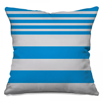 Coussins décoratifs à rayures bleues et blanches