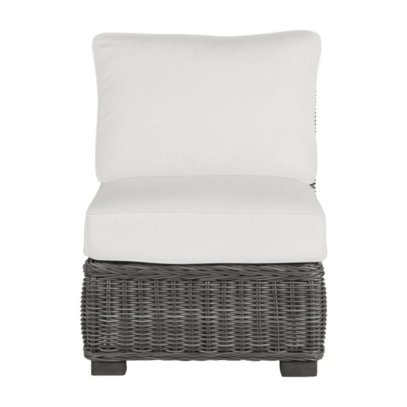 Fauteuil de chambre modulaire rustique tissé - gris ardoise, Gris ardoise, Pas de soudure, Blanc naturel
