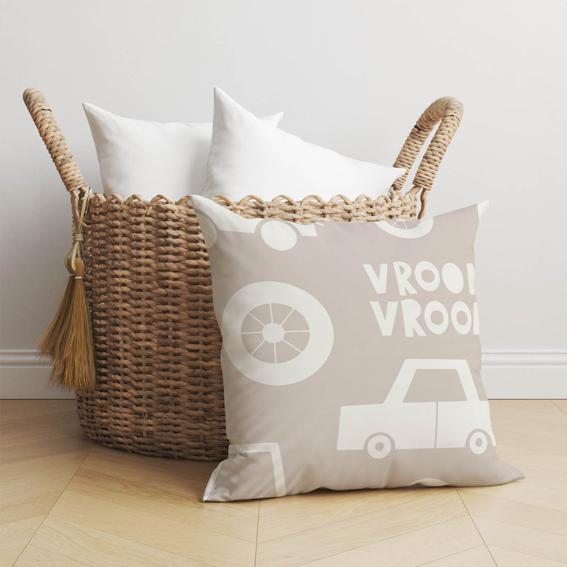 Coussin Vroom, H 18 po x l 18 po, Taupe