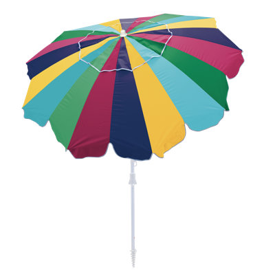 Parasol 7 'à 20 panneaux avec ancrage sable intégré