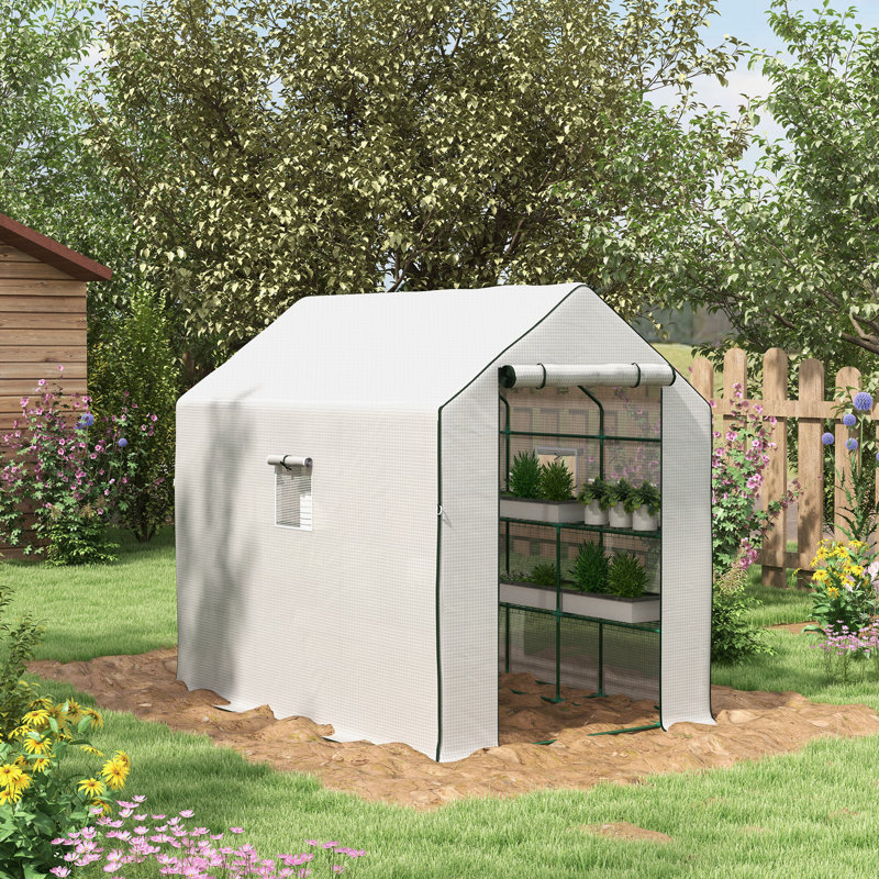 Brittlynn 7 Ft W x 5 Ft D Greenhouse, White
