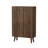 Medieval-Style Modern Shoe Cabinet, Upright Shoe Storage Unit With Vertical Grooved Finish, 23.6-Inch Walnut-Colored Shoe Cabinet, Suitable For Hallways, Passageways And Entrances.