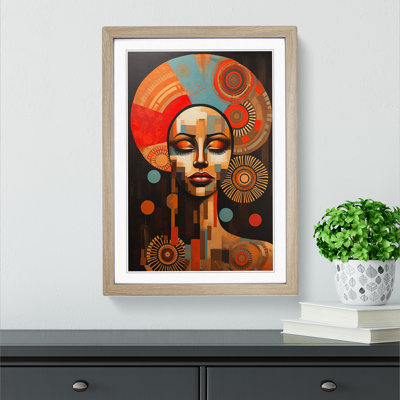 African Woman Dadaism Art - Framed Print
