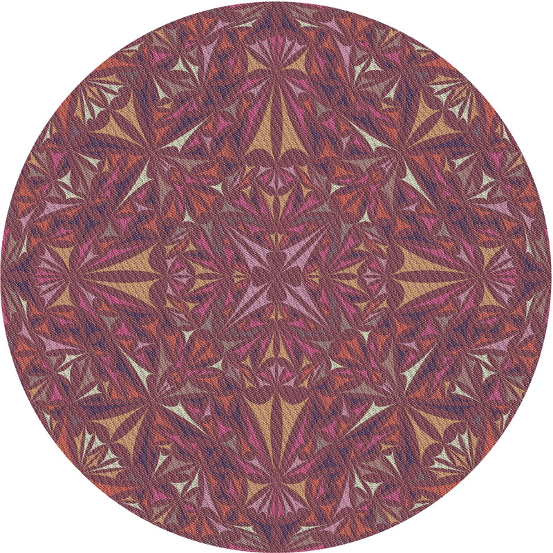 Tapis de zone marron à motifs, Rond 8 pi