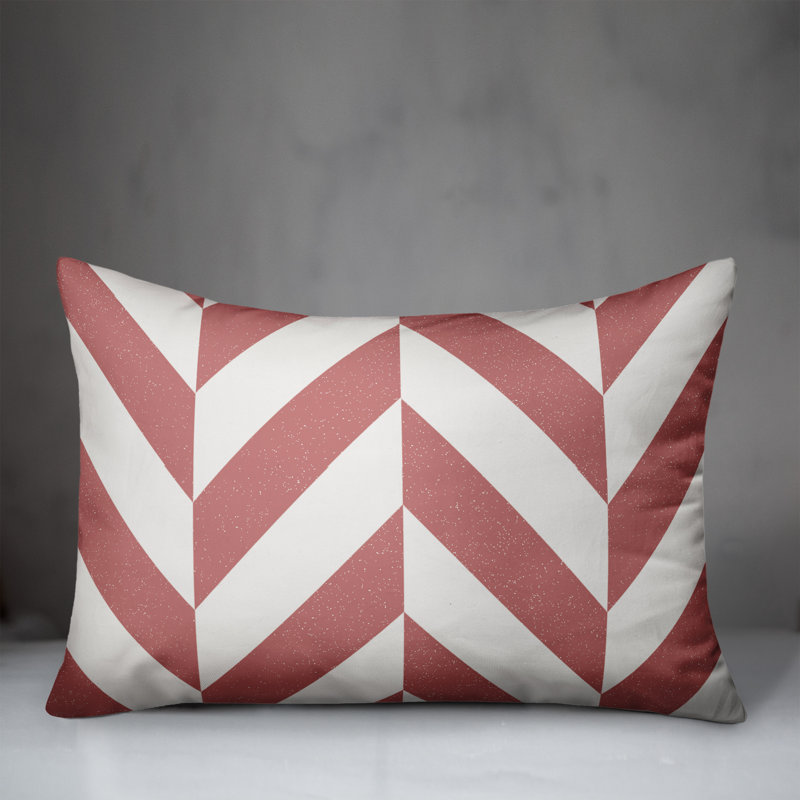 Chevron Outdoor Throw Pillow, Pink