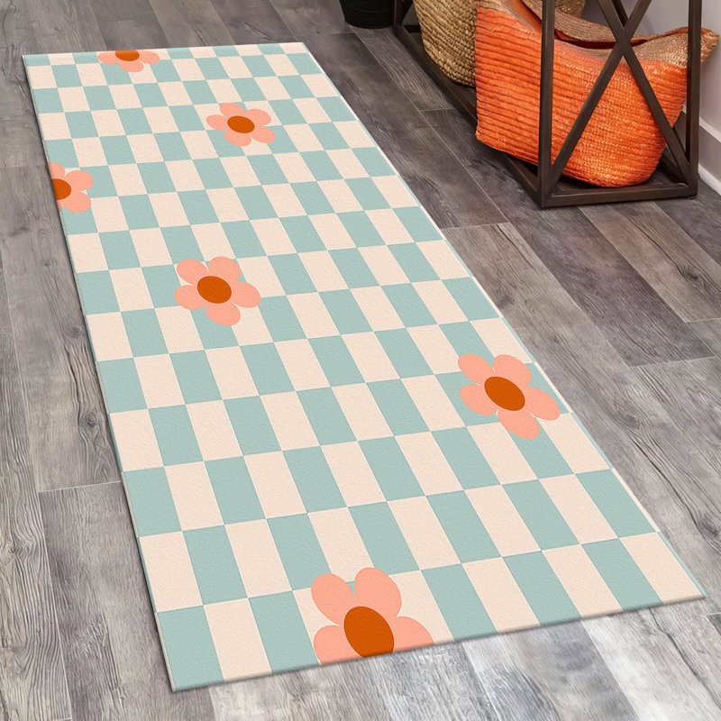 Transitional Floral Printed Non-Woven Soft Rug with Muted Tones for Living Room Bedroom and Office Decor