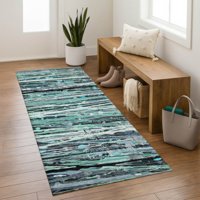 Premium Machine Washable Mayfield AMF2126 Striped Rug