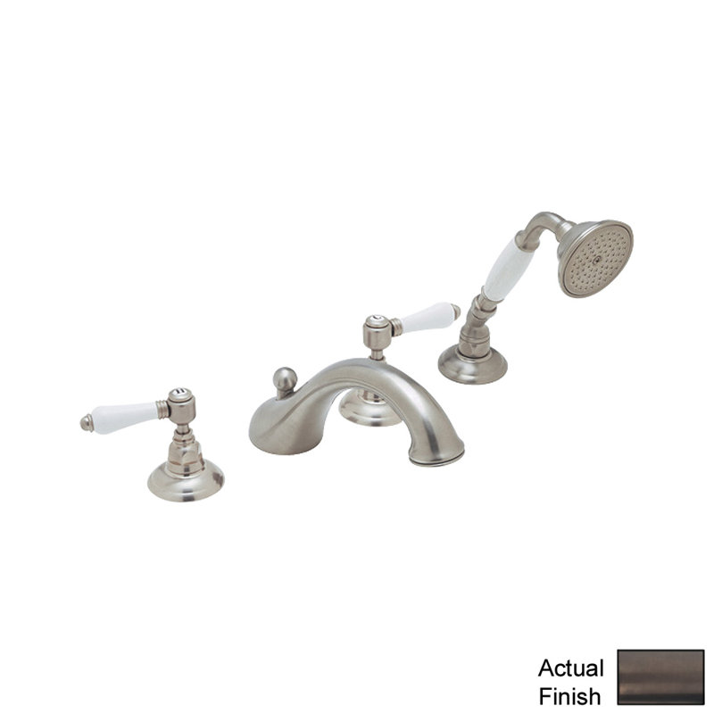 Viaggio 4-Hole Deck Mount Tub Filler, Italian Brass