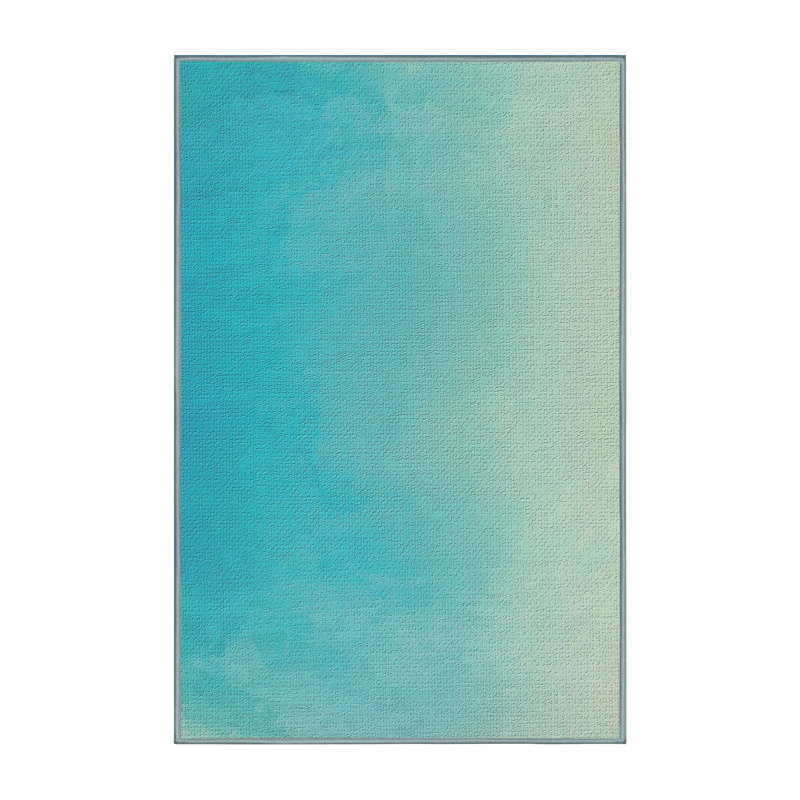 Tapis bleu sarcelle Watercolor, Rectangle 2 pi x 4 pi