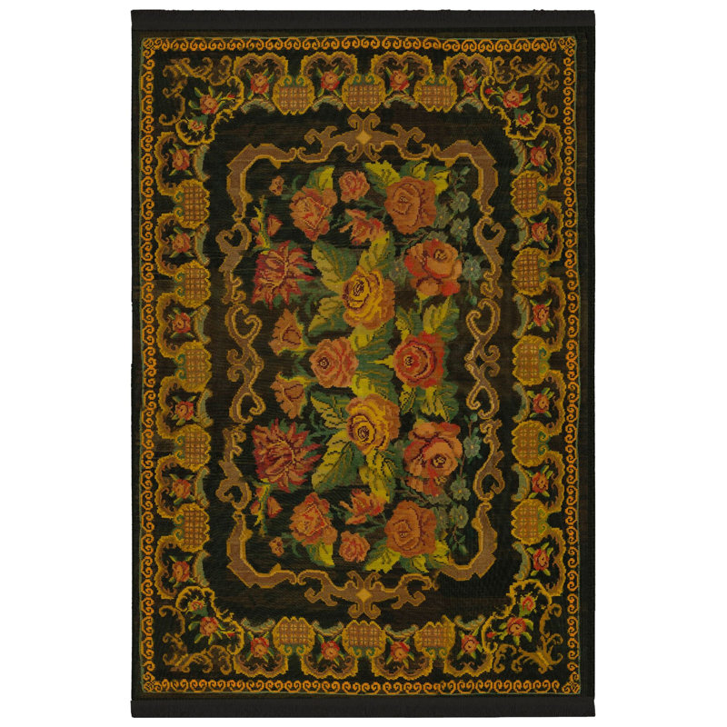Tapis tissé à franges Karabagh, Rectangle 3 pi 11 po x 5 pi 10 po