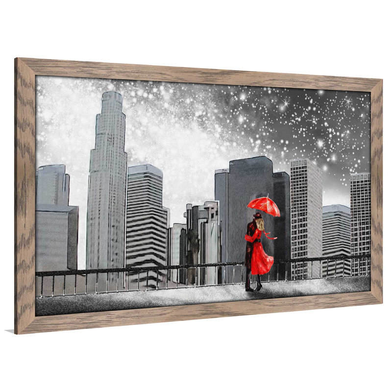 «Winter Romance», reproduction d'impression encadrée, H 21,5 po x l 27,5 po x P 0,75 po, Cadre taupe délavé