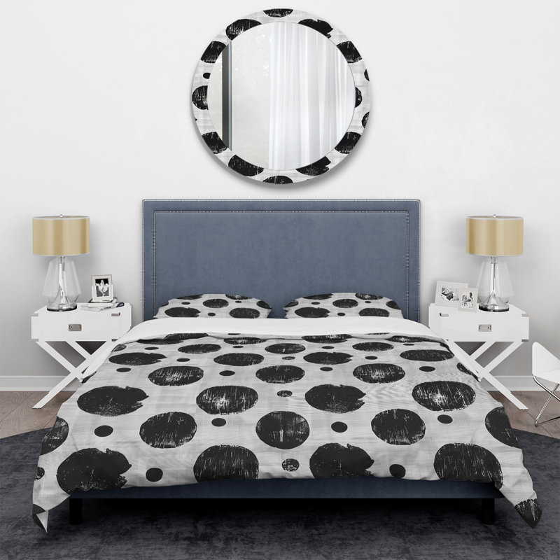 Ensemble de housse de couette Black Polka Dot Glam II - Glam, Housse de couette très grand + 2 taies décorativ