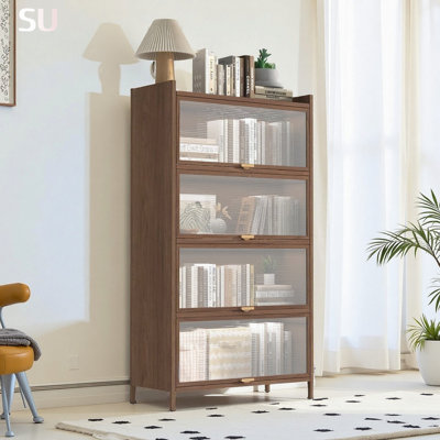 Tall 4 Flip Doors Cabinet, Ample Storage For Diverse Home And Office Needs, Durable And Versatile