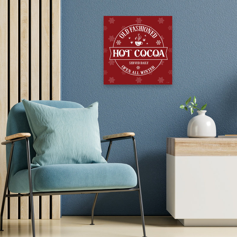 «Old Fashioned Hot Cocoa», art rétro rétro rustique, 18" H x 18" W