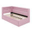 Lit plateforme tapissier simple avec ports USB et ceinture à DEL, structure de lit de jour souple avec lit gigogne, canapé de jour-1159824364