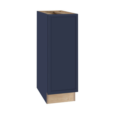 Gallery Express Alton Plywood Assembled 9 in W x 24 in D x 34.5 in H Full Height Door Base Kitchen Cabinet Right in Navy