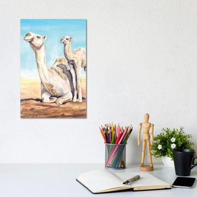 Camel and Calf 1 Piece Wrapped Canvas Painting