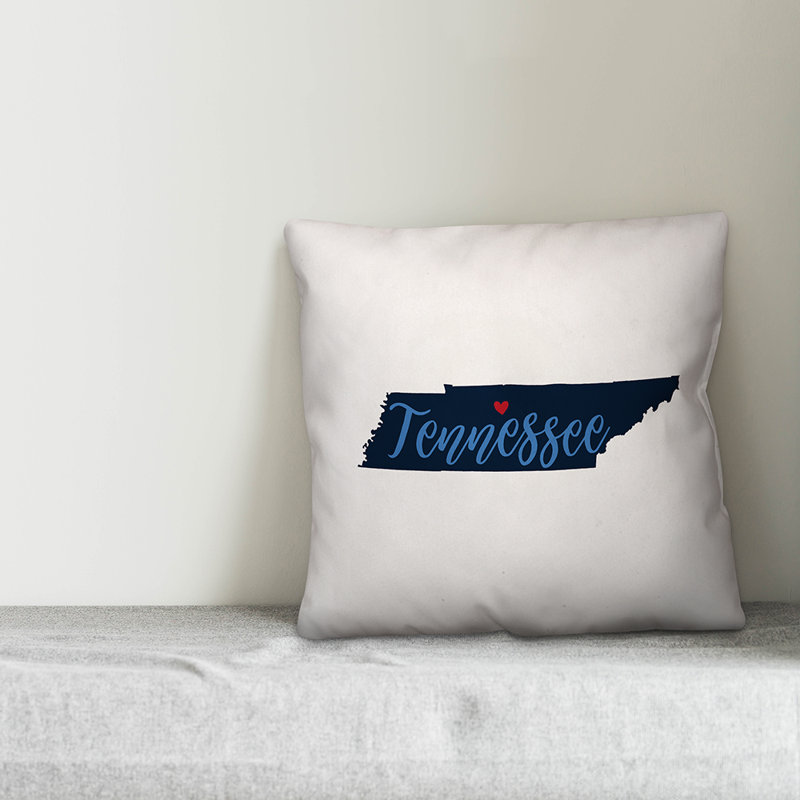 Coussin décoratif carré tennessee fierté, 16 po x 1 po
