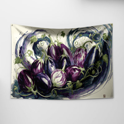 Vegetables Eggplant Japanese Wall Tapestry