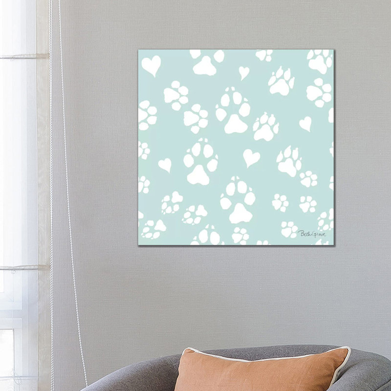 Paws Of Love Pattern IIID by Beth Grove - Wrapped Canvas Print, 66.04 cm H x 66.04 cm W x 1.91 cm D