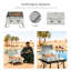 Barbecue au gaz de 21,75 po avec 2 brûleurs pour les soirées barbecue en plein air, allumage, couvercle fumant, thermomètre, pieds pliables et cendrier amovible, fonction de brûleur portable en acier inoxydable gris,