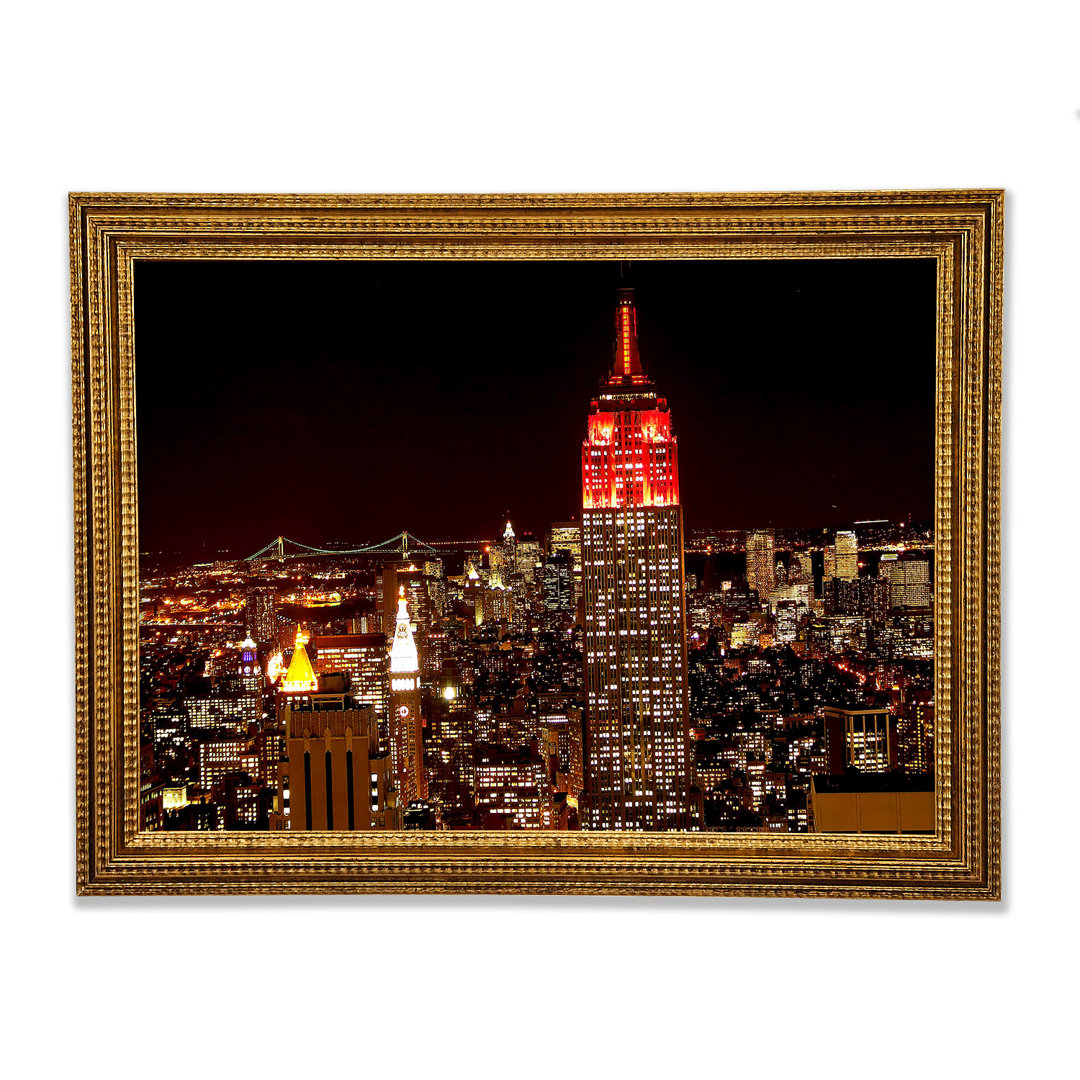 New York Empire State Red Top - Einzelner Bilderrahmen Kunstdrucke