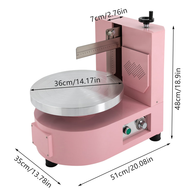 Cake Cream Spreading Coating Edge Smoothing Machine, Pink