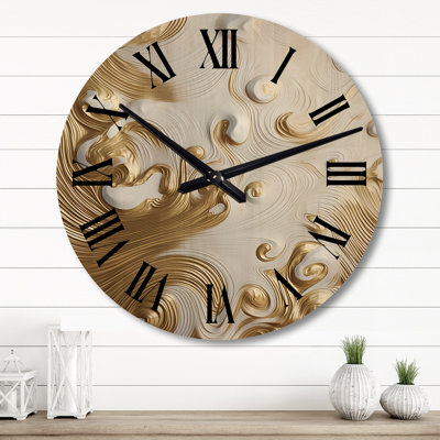 Horloge murale en bois massif Ellenor