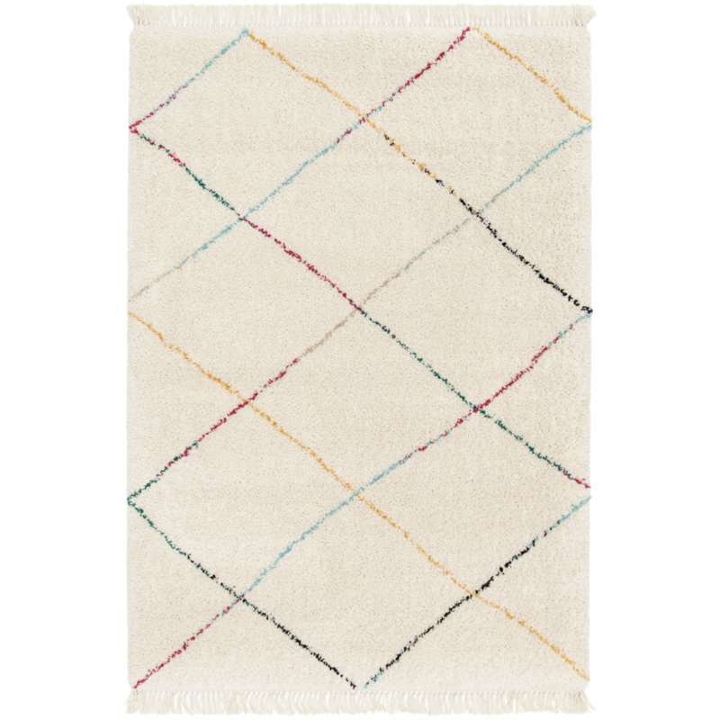 Geometric Shag Area Rug, Rectangle 160 x 230 cm