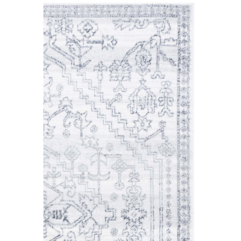 Tapis ivoire / gris Lowrey, Rectangle 9 pi x 12 pi