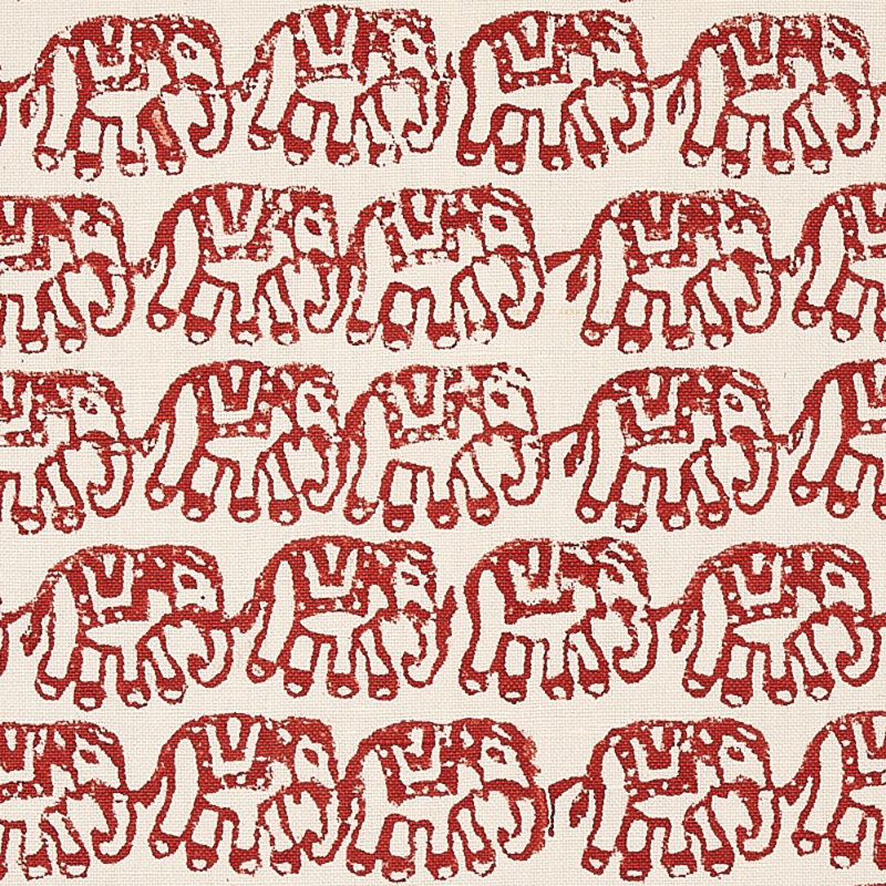 Schumacher x Molly Mahon Ellies Hand Block Print Fabric, Rust