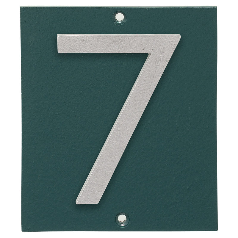Plaque d’adresse murale sur 1 ligne flottante, Aluminium brossé, Vert forêt, Oui