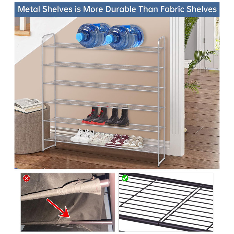 42 Pair Shoe Rack, Gray